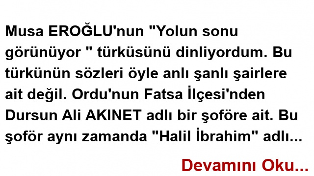 YOLUN SONU GÖRÜNÜYOR..